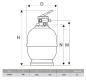 Preview: Tebas Sandfilteranglage Syrius II 750 mm mit oberen Ventil 2", max. Durchfluss 21 m³/h - 300 kg Sand